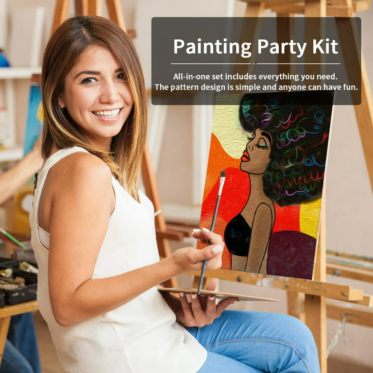 8x10 Pre Drawn Stretched Canvas Painting for Kids, Custom theme, Birthday  Gift Emoji Theme, DIY Virtual Paint Party favor, Emoji