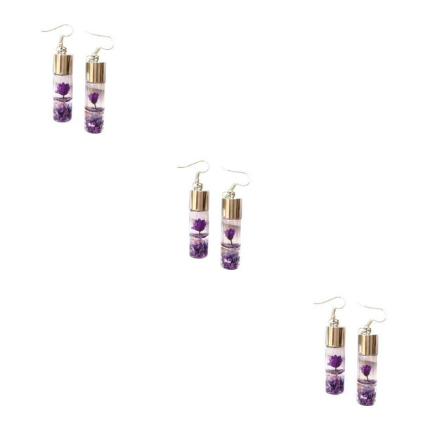 Pendientes colgantes Minnieouse para mujer joyería de compromiso color morado 1 par