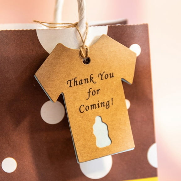 WHAMVOX 50 Sets Hanging Kraft Label Tags Birthday Thank You Gift Tags