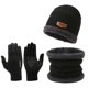 thumbnail image 5 of 1 juego de gorro y bufanda de invierno para hombre, conjunto de guantes gruesos de punto, suaves, cálidos, elásticos, coloridos, con orejas de cinco dedos, resistentes al viento, para ciclismo al, 5 of 8