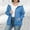 Blue, variant on Hooded Fleece Jacket for Women Warm Fall Winter Plush Sherpa Jacket Plus Size Sweatshirts Zipper Coat with Pockets
