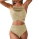 thumbnail image 1 of Tankini de moda para mujer, traje de baño de dos piezas con bloques de color liso, traje de baño de dos piezas para mujer, trajes de baño tankini para mujer, traje de baño de 2 piezas para mujer, traj, 1 of 4