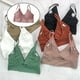 thumbnail image 5 of camisero con cuello en mujer, sin costuras acolchado con correas para dormir con correas elásticas para yoga, spa Marrón Macarena Chaleco Bralette para mujer, 5 of 7