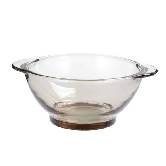 LEORX Glass Salad Bowl for Home Made of Material with Portable Handle Coffee Color Suitable for Serving Snacks 2pcs