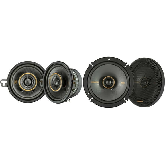 Kicker 51KSC6504 KS-Series 6.5" Coaxial Speakers with .75" tweeters w/ 51KSC3504 3.5" Coaxial Bundle