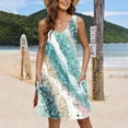 thumbnail image 6 of Ichuanyi Women's Casual V Neck Sleeveless Sundress Summer Boho Floral Beach Dress Loose Tank Dresses with Pockets, 6 of 6
