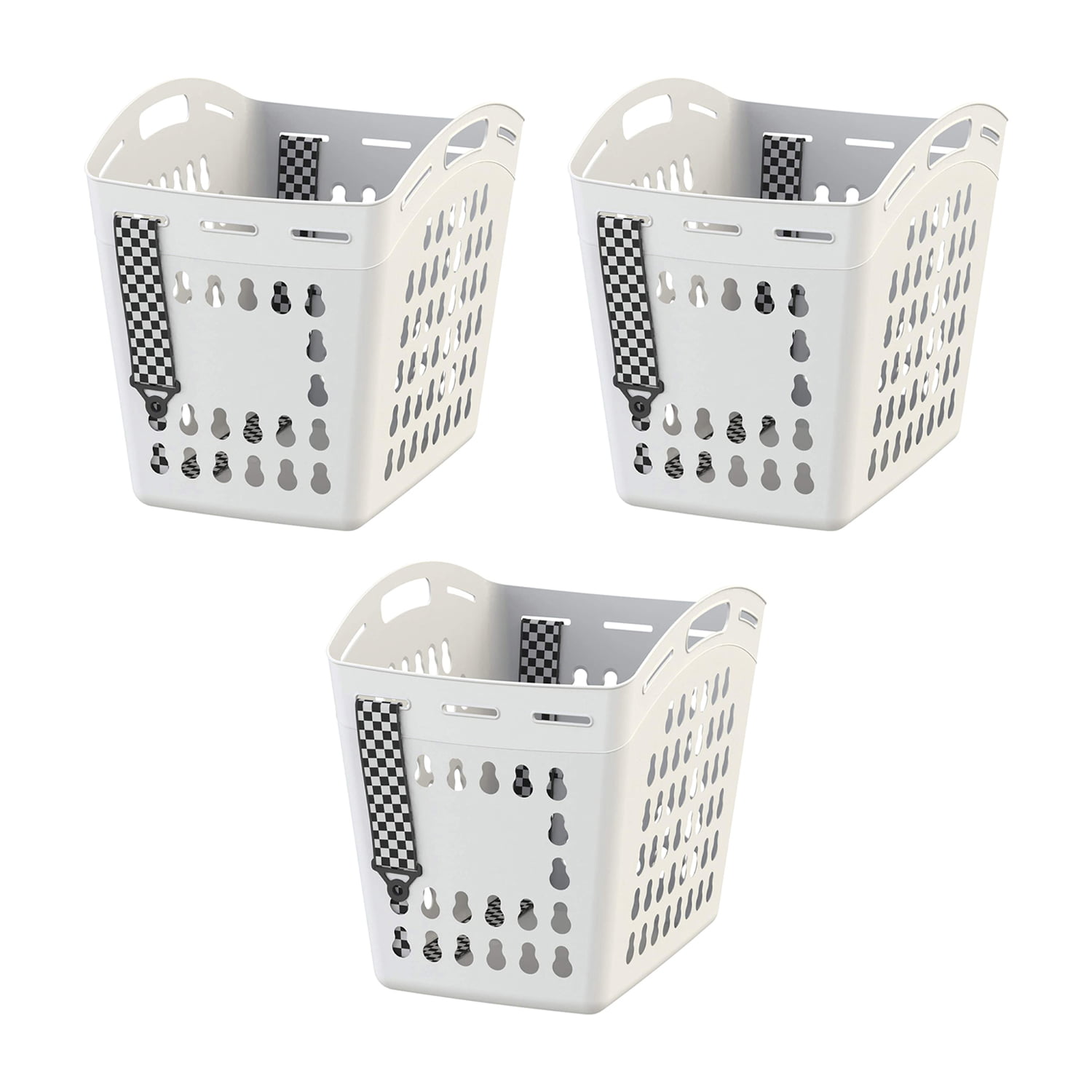 Laundry Collector Slim Box Laundry Basket Foldable Robust with Carrying Straps 