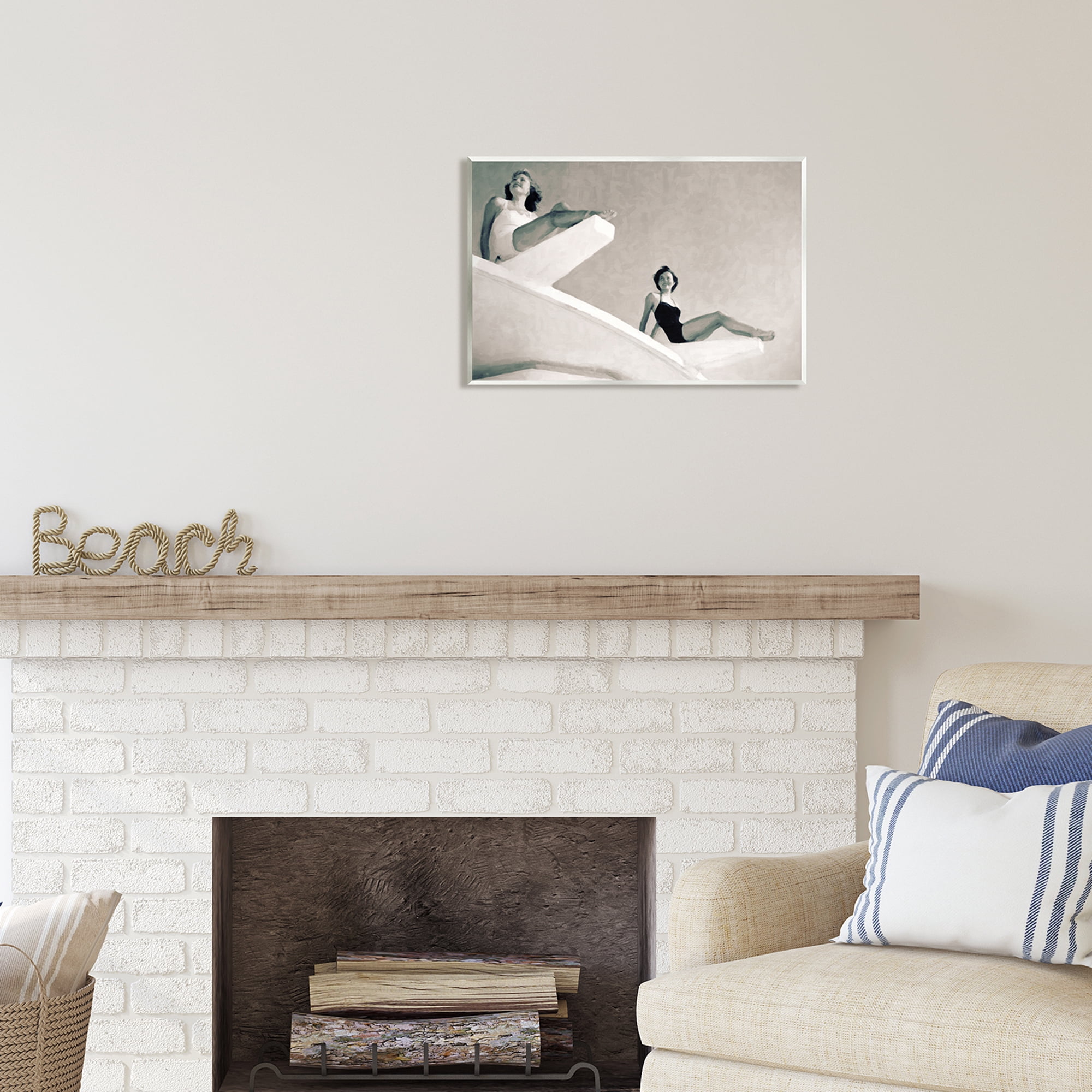 Stupell Industries Girls on Diving Boards Novelty Photography Unframed Art Print Wall Art, 19 x 13