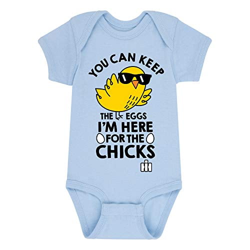 Country Casuals I m Here for The Chicks - Infant Baby One Piece - Size 18 Months Light Blue
