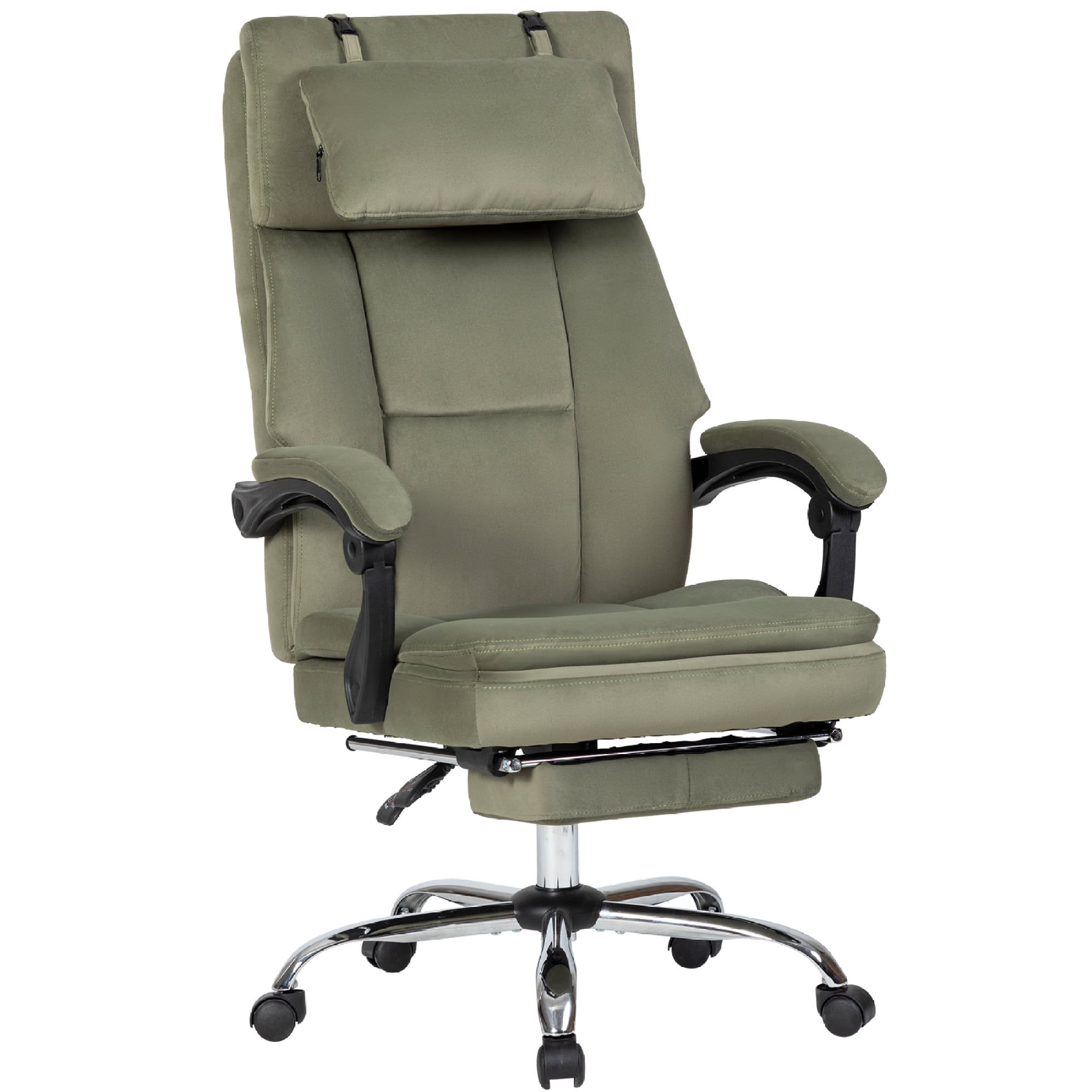 Office Chair, Comfortable Frosted Velvet Chair with Footrest & Removable Headrest, Computer Desk Chair Work Chair