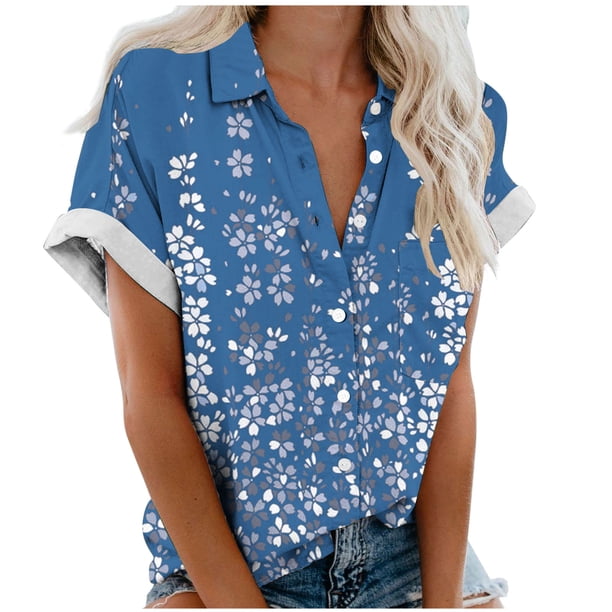 Mujeres Pantalones Cortos Impresos Blusas de Manga Corta Y Top Regular, Vestido de Moda de Verano Casual para Mujeres