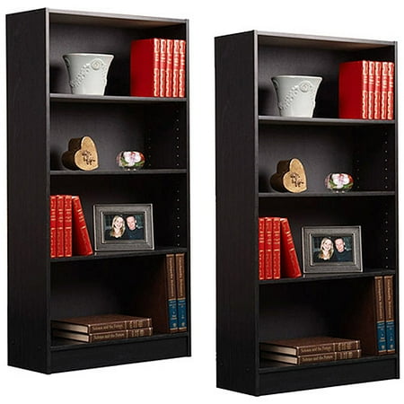 Leather Set Bookcase - Orion 4-Shelf Bookcases, Set of 2