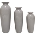 thumbnail image 4 of Hosley Set of 3, Grey Ceramic Flower Vases for Living Room Table Decor, 4 of 6