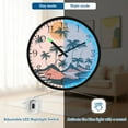 thumbnail image 5 of Voice Activated Clock with Glow Light 12 Inch Large Silent Wall Clock Battery Operated for Home Decor Tropical Islands, 5 of 8