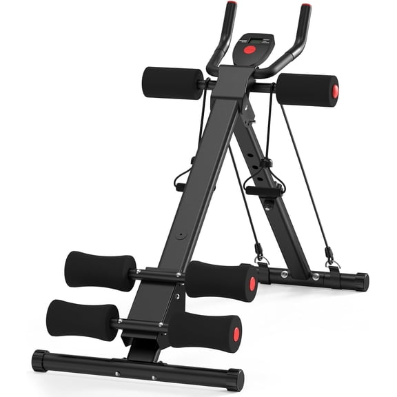 AB Workout Machine Adjustable Ab Trainer Machine Foldable Ab Cruncher Strength Training Equipment for Home Gym, Full Body Workout Equipment 440 LBS