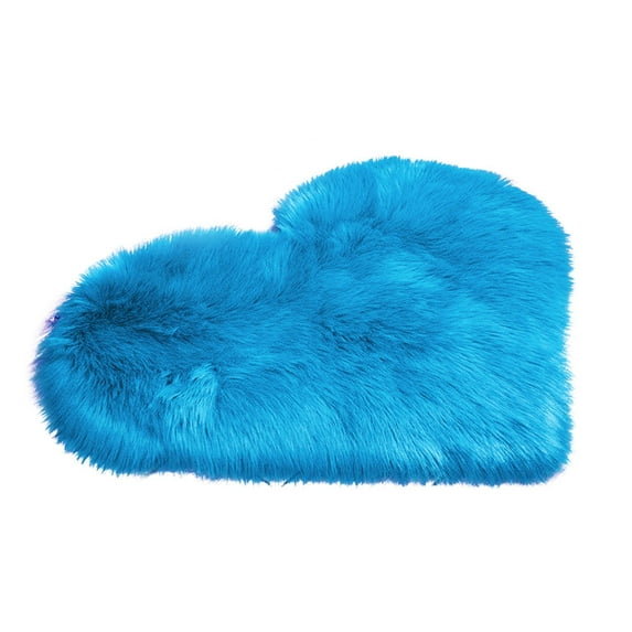 HEVIRGO 30x40cm Love Heart Shape Plush Rug Anti-Slip Carpet Door Mat Home Bedside Decor Acrylic Fiber