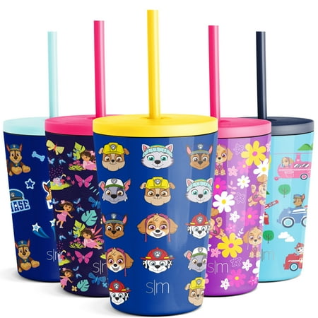Simple Modern Viacom Kids Cup 12 Ounce Classic Tumbler with Lid and Silicone Straw - Vacuum Insulated Stainless Steel for Toddlers Girls Boys