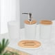thumbnail image 5 of de accesorios de : caja de jabón, botella de loción, boquilla de plástico y , taza para cepillo de , esencial, para Blanco 4 piezas perfecl Cosas de baño, 5 of 7