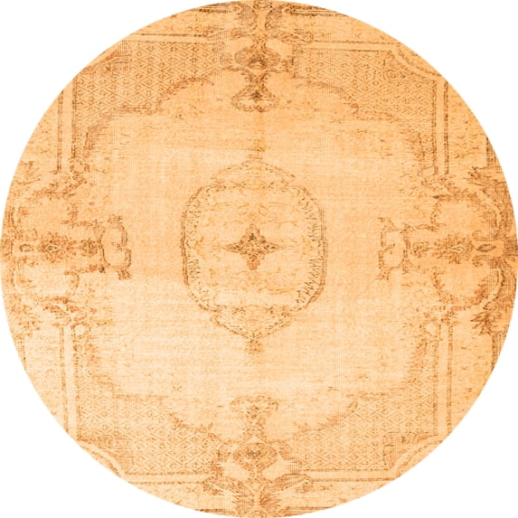 Ahgly Company Indoor Round Persian Orange Traditional Area Rugs, 3' Round