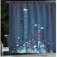 thumbnail image 4 of Ambesonne Urban Shower Curtain, Night View of Metropolis, 69"Wx70"L, Dark Blue, 4 of 5