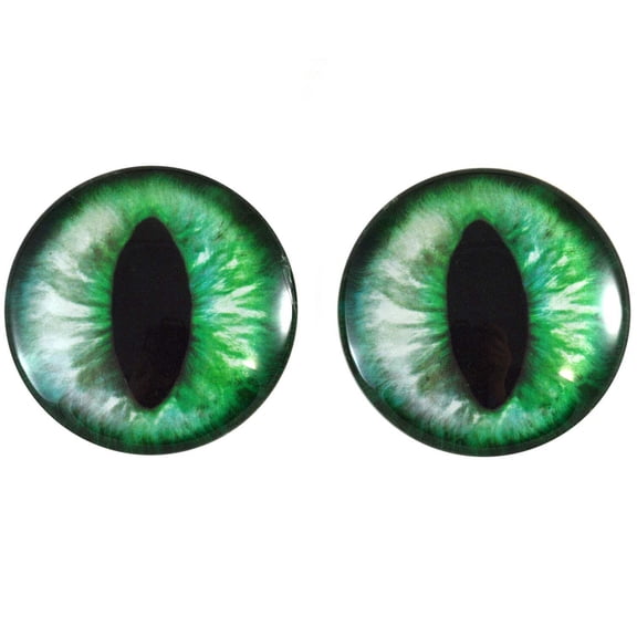 Green Cat Glass Eyes