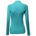 thumbnail image 2 of FashionOutfit Women's Basic Solid Active Track Zip Up Pull Over Top, 2 of 3