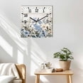 thumbnail image 3 of Blue Floral Spring Wooden Wall Clock Silent Non Ticking, Summer Botanical Flower Vintage Square Wall Clocks Battery Operated, Decor Clock for Home Office, Living Room, Kitchen, 12 Inch, 3 of 9