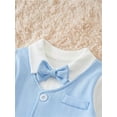 thumbnail image 6 of WIBACKER 0-18M Newborn Baby Boys Gentleman Romper Infant One Piece Long Sleeve Bowtie Outfit Formal Wear Tuxedo Suit, 6 of 12
