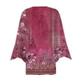 thumbnail image 6 of ZKIRBJV Black Cardigan for Women 3/4 Sleeve Womens Plus Size Shrugs and Cardigans Lightweight Open Front Shrug Cardigan Floral Print Dressy Casual Soft Oversized Cardigans Hot Pink 3XL, 6 of 6