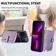 thumbnail image 6 of ShellTech Phone Case for iPhone 13 Pro Max Zipper Wallet Cover with Credit Card Holder Slot Shoulder Crossbody Strap Cell Women Girls Men,Purple, 6 of 11