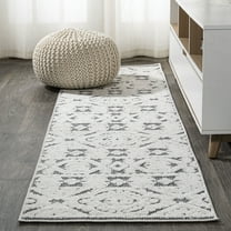 JONATHAN Y SOUTH BEACH 2 x 10 Runner Rug, Citta Pile Mediterranean Tile - White/Black, SBH102B-210