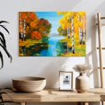 thumbnail image 3 of Elephant Stock Autumn River Birch Trees Wall Art - Horizontal Canvas Wall Art - Living Room Wall Decor - Nature Canvas - Green And Turquoise Decor - 24" x 16", 3 of 8