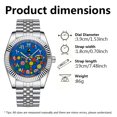 thumbnail image 2 of Mens Watch Classic Silver Stainless Steel Colorful Waterproof Quartz Analog Watch Fashion Mens Wrist Watches, 2 of 5