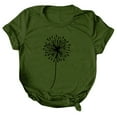 thumbnail image 1 of B91xZ T-Shirt Solide Col Rond à Manches Courtes pour Femmes, Vert Armée XXL, 1 of 4