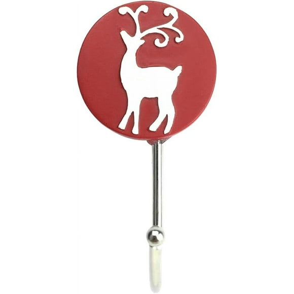 Party Fireplace Bathrooms Door Mounted Wreath Adhesive Stocking Keys Rack Xmas Coat Hat Pattern Reindeer Deer Towel for Elk Hook Key Plants, Entryway