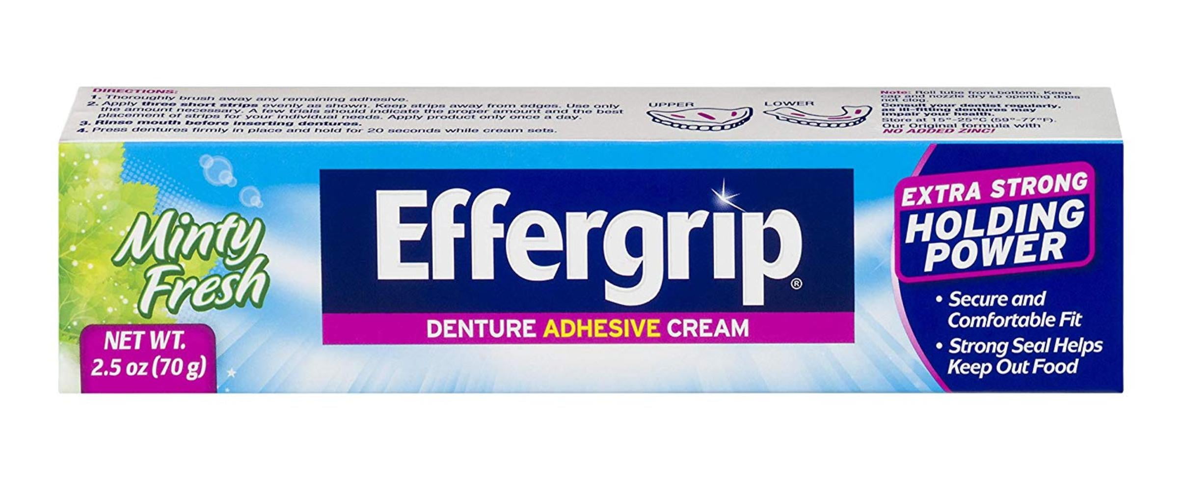 Denture Adhesive Cream 2.5 OZ, Unlike some denture adhesives, Effergrip