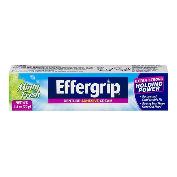 Denture Adhesive Cream 2.5 OZ, Unlike some denture adhesives, Effergrip