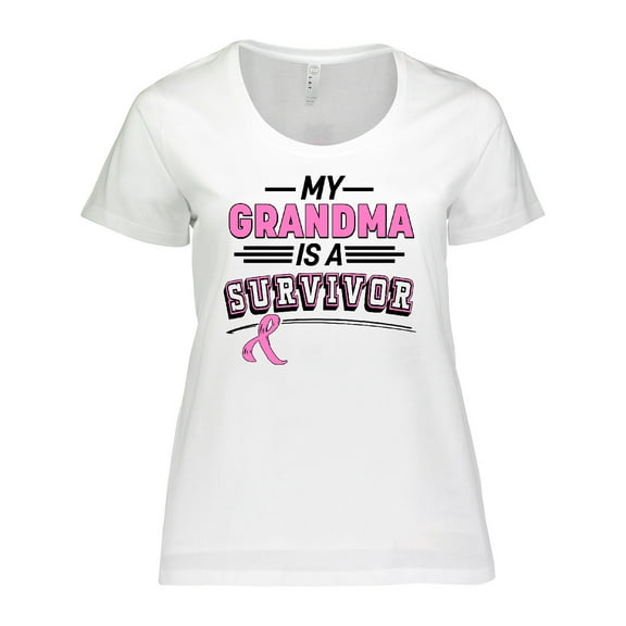 Inktastic My Grandma is a Survivor Breast Cancer Awareness Women's Plus Size T-Shirt