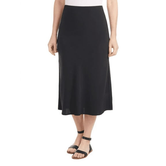 Hilary Radley Womens' Pull-On Crepe Skirt (Black, XL)