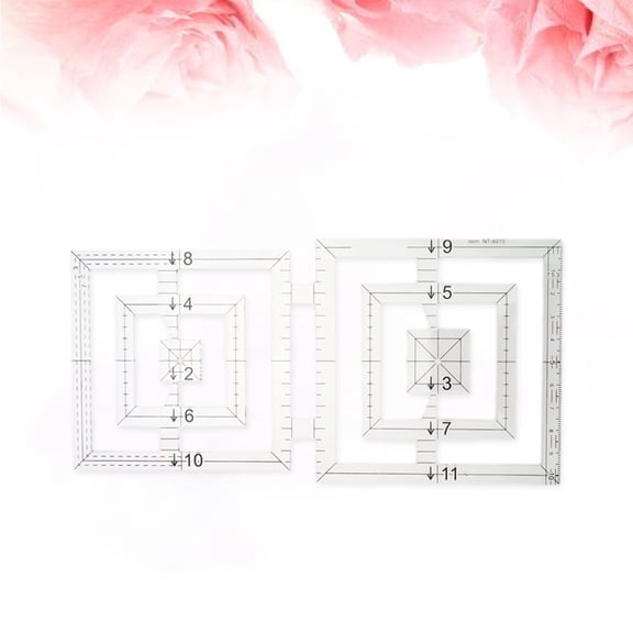 WHAMVOX Transparent Acrylic Sewing Template Ruler Double Design for Quilting and Craft Projects 12.5x2.5 inches