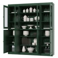 thumbnail image 2 of Palace Imports 100% Solid Wood Kitchen Pantry Storage Cabinet with Solid, Clear Glass Doors and Adjustable Shelves, Green, 2 of 6