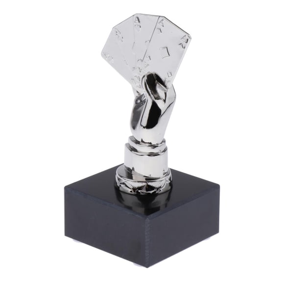 1 trofeo de cartas de juego para torneos de casino, recuerdos y artículos de colección. Plata