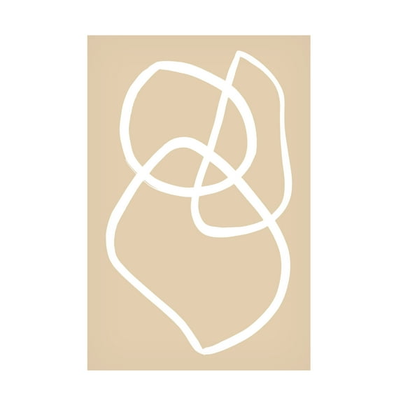 Canvas Wall Art - Pictufy Studio 'Beige Lines 03' Wall Art for Living Room, Bedroom, or Office Décor by Trademark Fine Art - 12 x 19 Inches