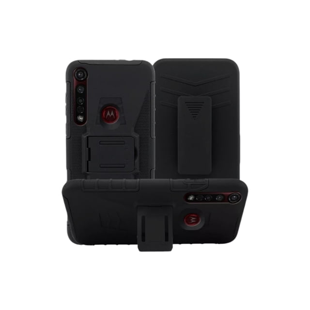 Funda Uso Rudo Clip 360 Para Motorola G8 Plus Más 2 Micas De Cristal