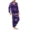 thumbnail image 2 of KLL Purple Hippo In Water Sleepwear Mens Flannel Pajamas,Long Cotton Pj Set, 2 of 7