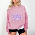 thumbnail image 2 of Womens Ghost Print Sweatshirt Light Warm Pullover Sweater Blouses Round Neck Tops Long Sleeve Blouse Ultra Soft Textured Athletic Sweater Spring Outfits 2025 Pullover Fall Winter Clothes, 2 of 4