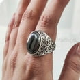 thumbnail image 2 of Hematite Mans Ring, Natural Hematite Mens Ring, Unisex Ring, Silver Jewelry, 925 Silver Ring, Birthday Gift, Heavy Men Ring, Arabic Design, Ottoman Style Ring, Christmas, Turkey Mens Signet Ring, 2 of 8