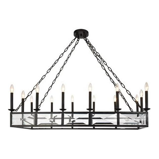 Elegant Lighting 1538G46VB Exeter 14 Lustre en Bronze Vintage