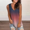 thumbnail image 4 of Playeras,Blusas y Tops,Ropa para Mujer Camisetas Sin Mangas Para Adolescentes Camiseta de verano para mujer Camiseta sin mangas con estampado degradado Camiseta sin mangas con cuello en V (Grey, S), 4 of 5