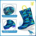 thumbnail image 4 of EUXTERPA Toddler Kids Light Up Rain Boots Boys Blue Dinosaur Waterproof Boots Toddler Size 6, 4 of 7